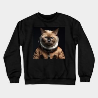 Astronaut Cat in Space - Burmese Crewneck Sweatshirt